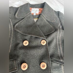 Anthropologie Charcoal Double-Breasted Pea Coat